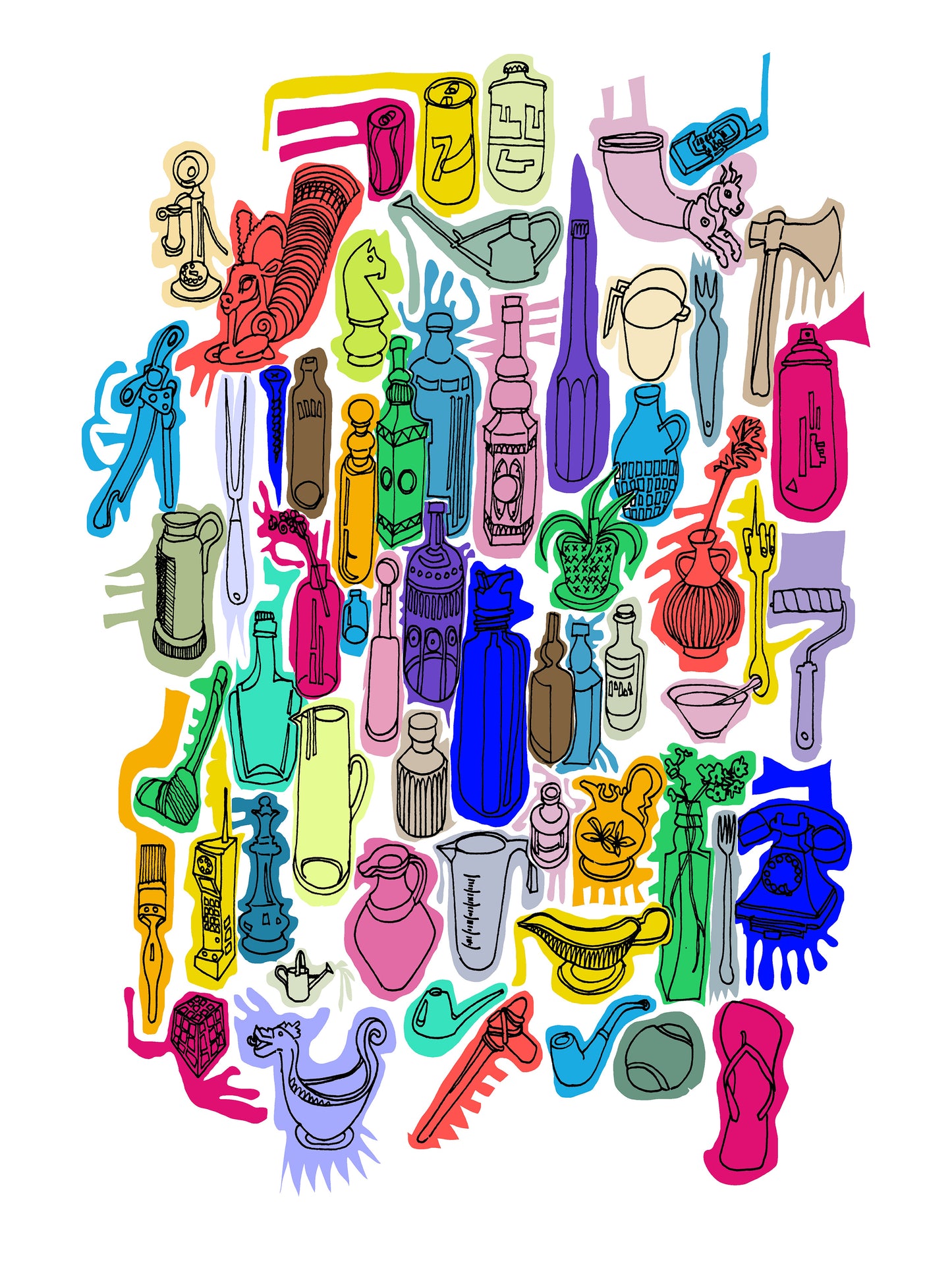Unbottled Series A (Black lines/white background)