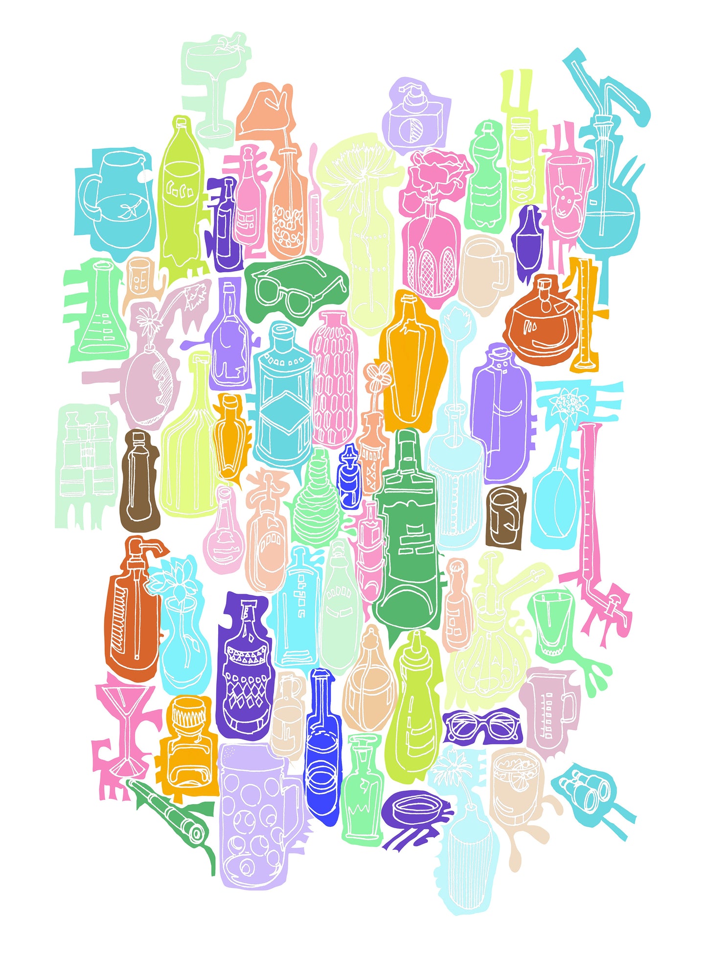 Unbottled Series B (White lines/white background)