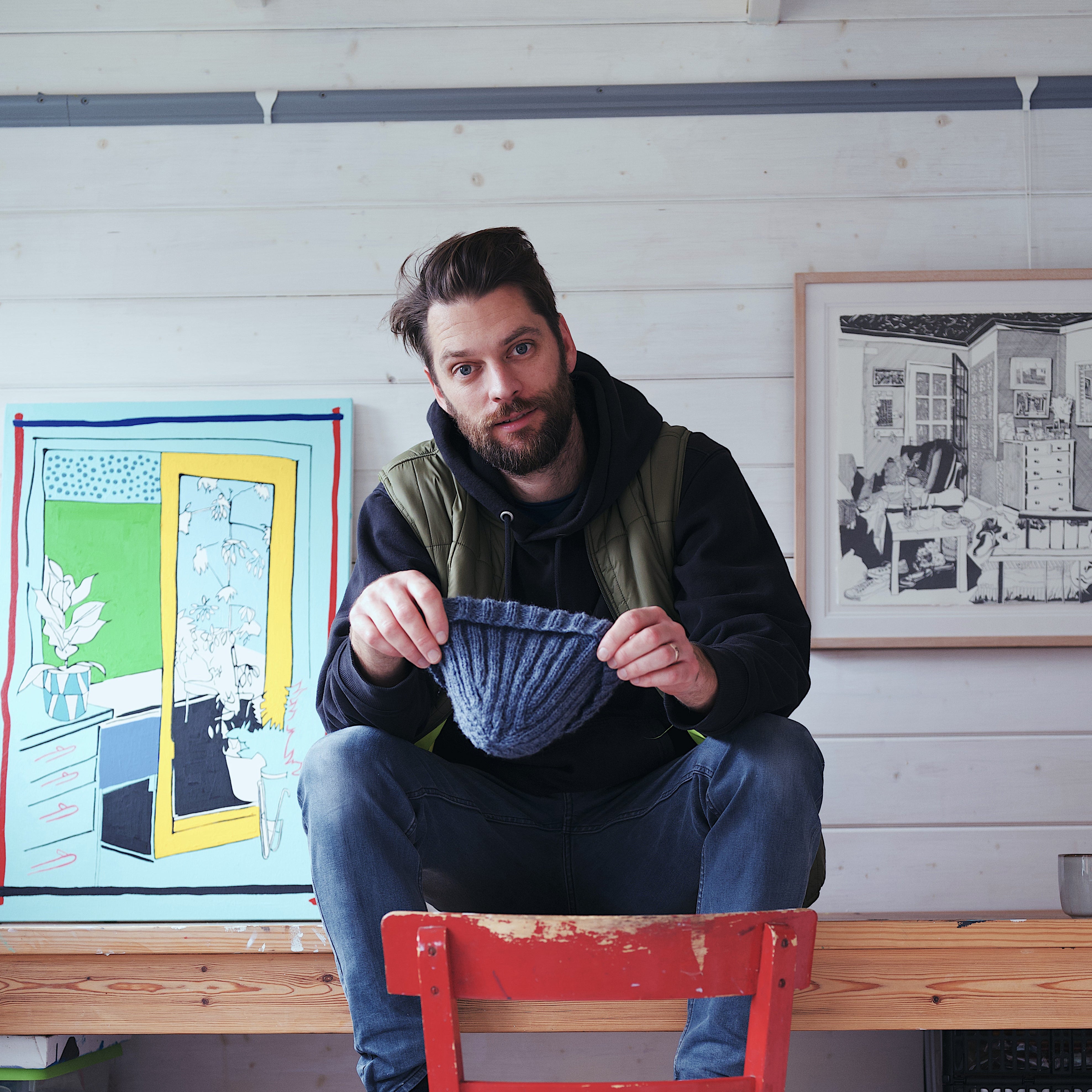 Artist Jimmy Hutch, In his Suffolk studio