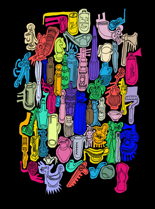 Unbottled Series A (Black lines/black background)