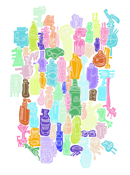 Unbottled Series B (White lines/white background)