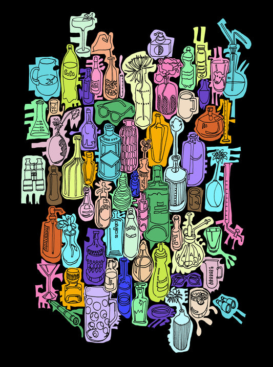 Unbottled Series B (Black lines/black background)