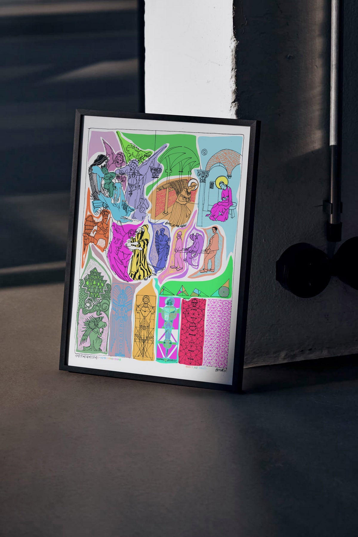 Angels and Angles, limited edition giclée print by Jimmy Hutch mockup
